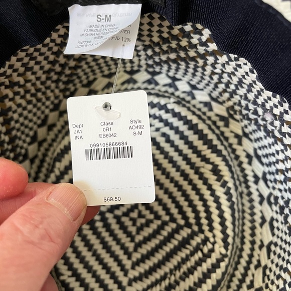 J.Crew Summer, beach hat, size, small medium, white and gray blue new with tags - Picture 3 of 4